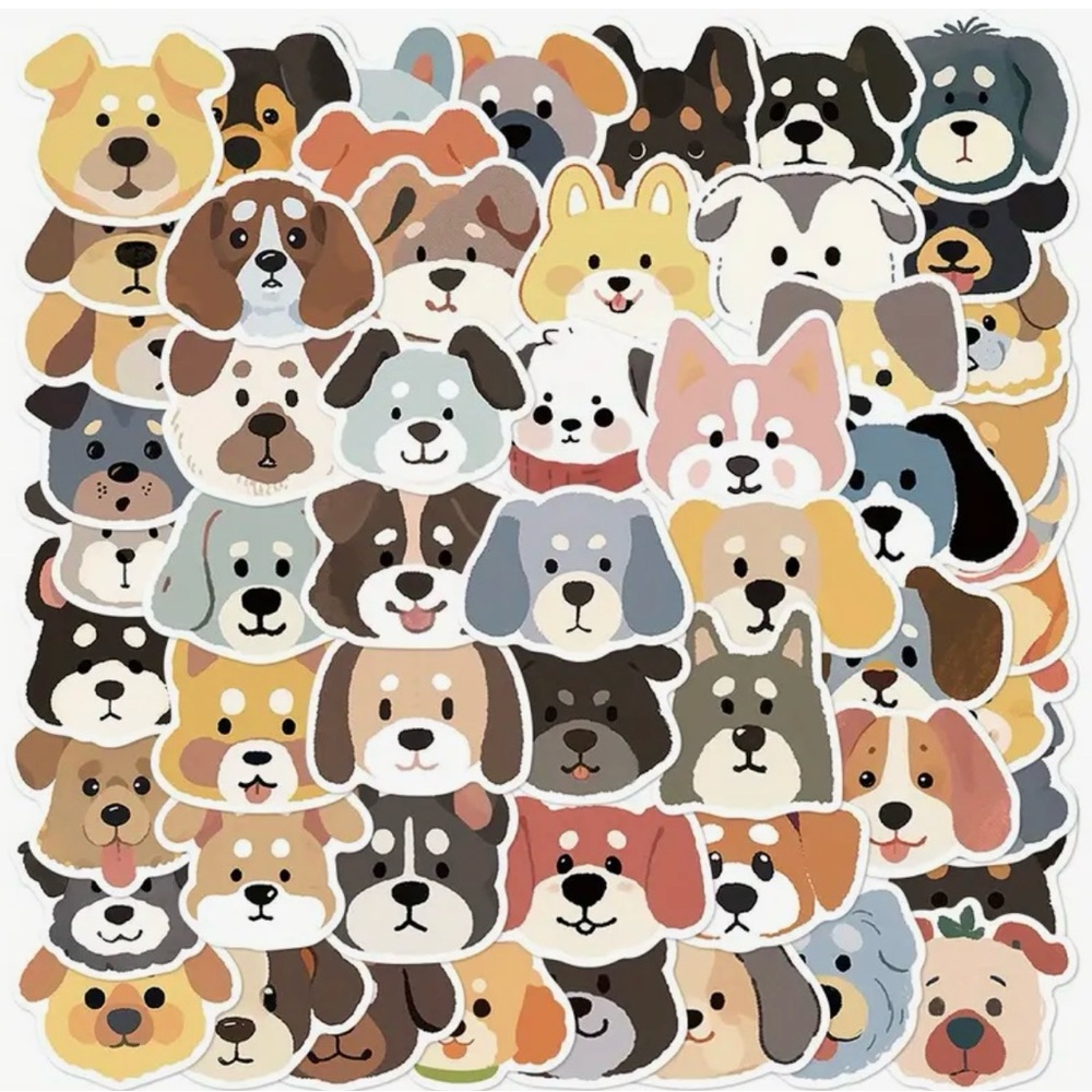 55 Cute Puppy Dog Faces Stickers